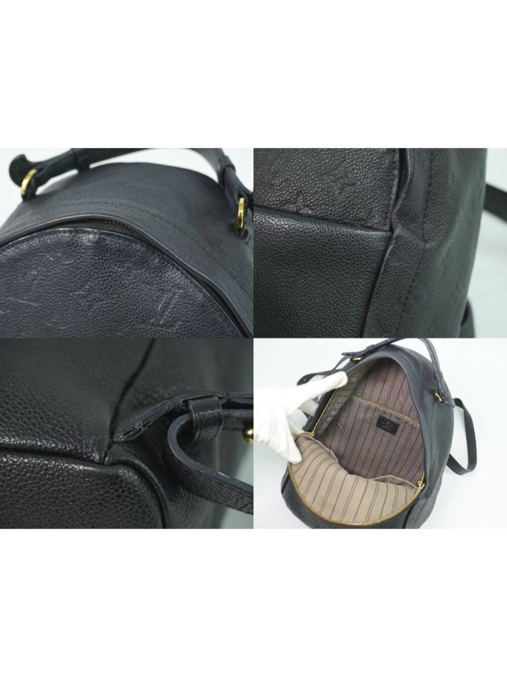 Louis Vuitton LV Sorbonne Monogram Empreinte Leather Backpack Noir - Picture 7 of 9